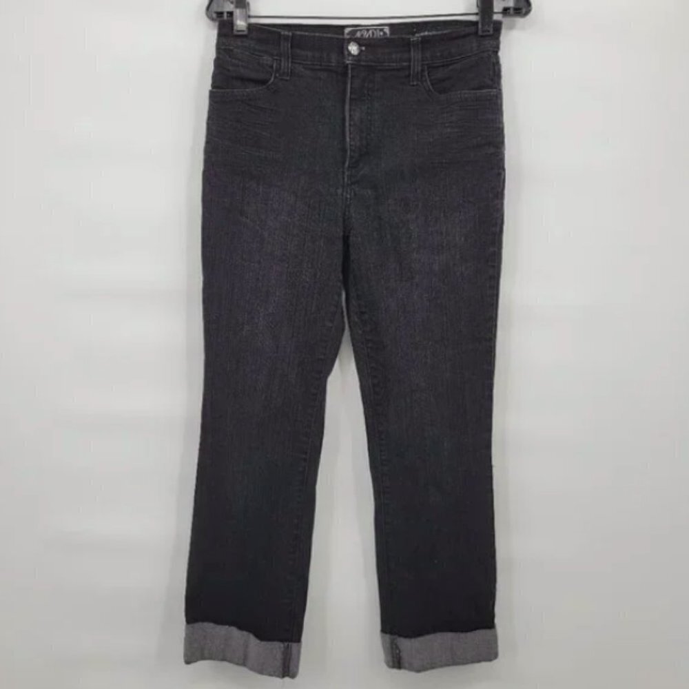 NYDJ Women Black High Rise Crop Denim Jeans Size 6 - Picture 1 of 11
